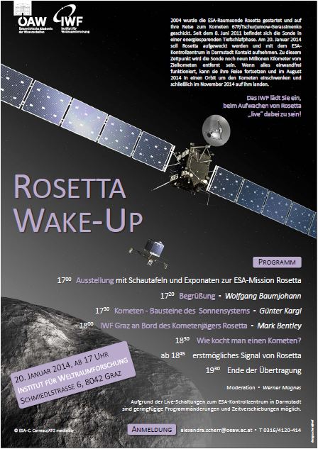 Veranstaltungsankündigung "Wake up Rosetta"